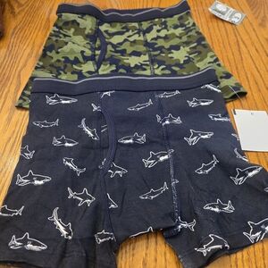 Place Green Camouflage and Navy Shark Print Boxer Briefs